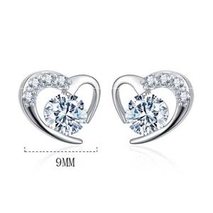Valentine sale 925 Sterling Silver Heart Earrings
